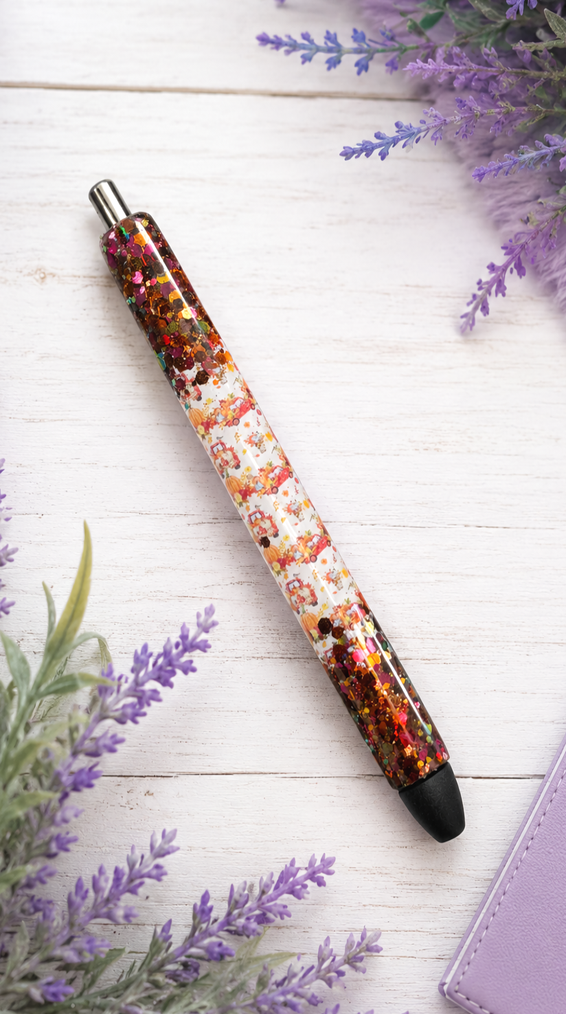 Handmade Pumpkin Patch ombre brown pen with free refill