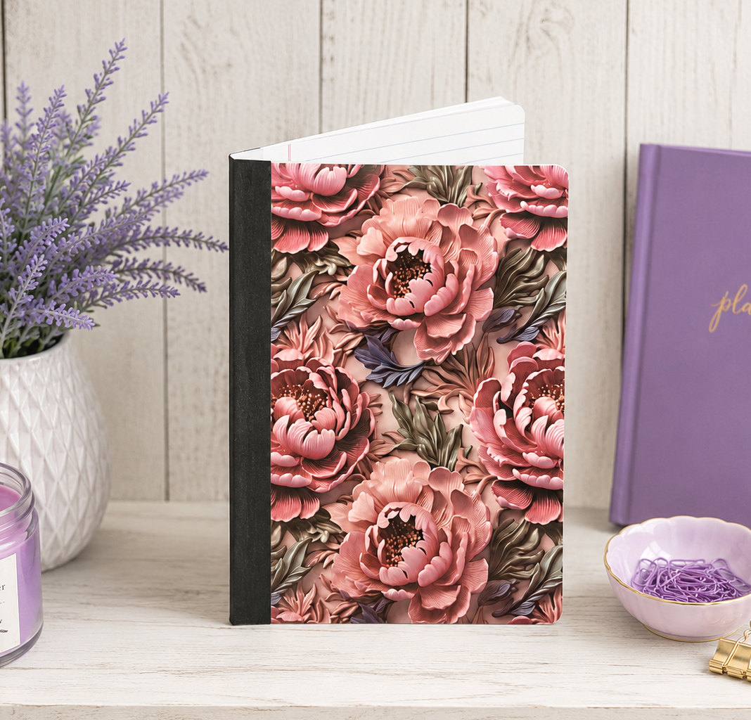 Decorative Vinyl Covered Composition Notebook Flowers