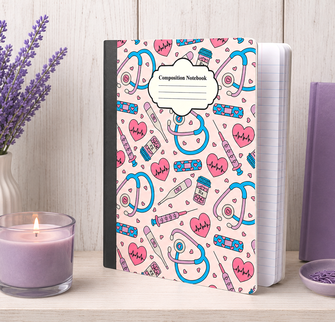 Decorative Vinyl Covered Composition Notebook Medical