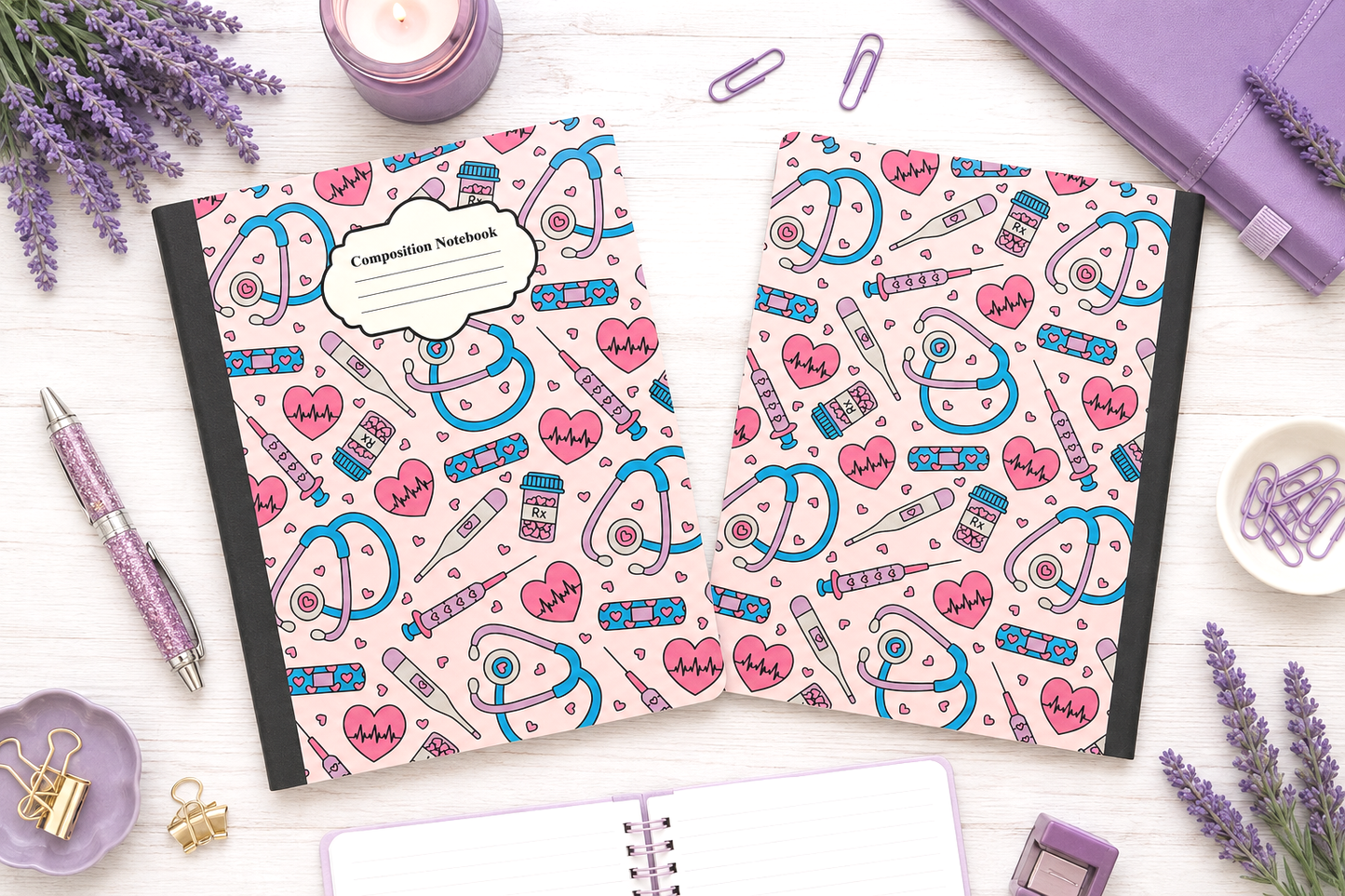 Decorative Vinyl Covered Composition Notebook Medical