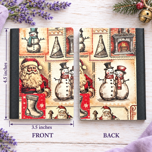 Decorative Vinyl Covered MINIATURE Composition Notebook Vintage Christmas