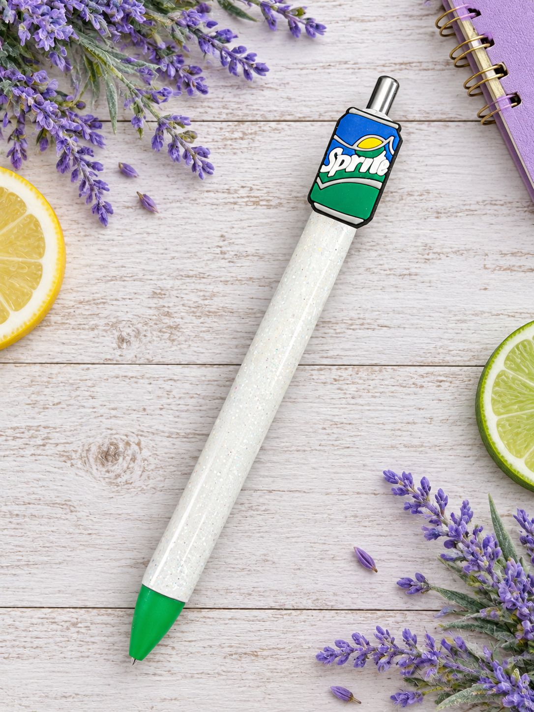 Handmade Sprite glitter pen with free refill