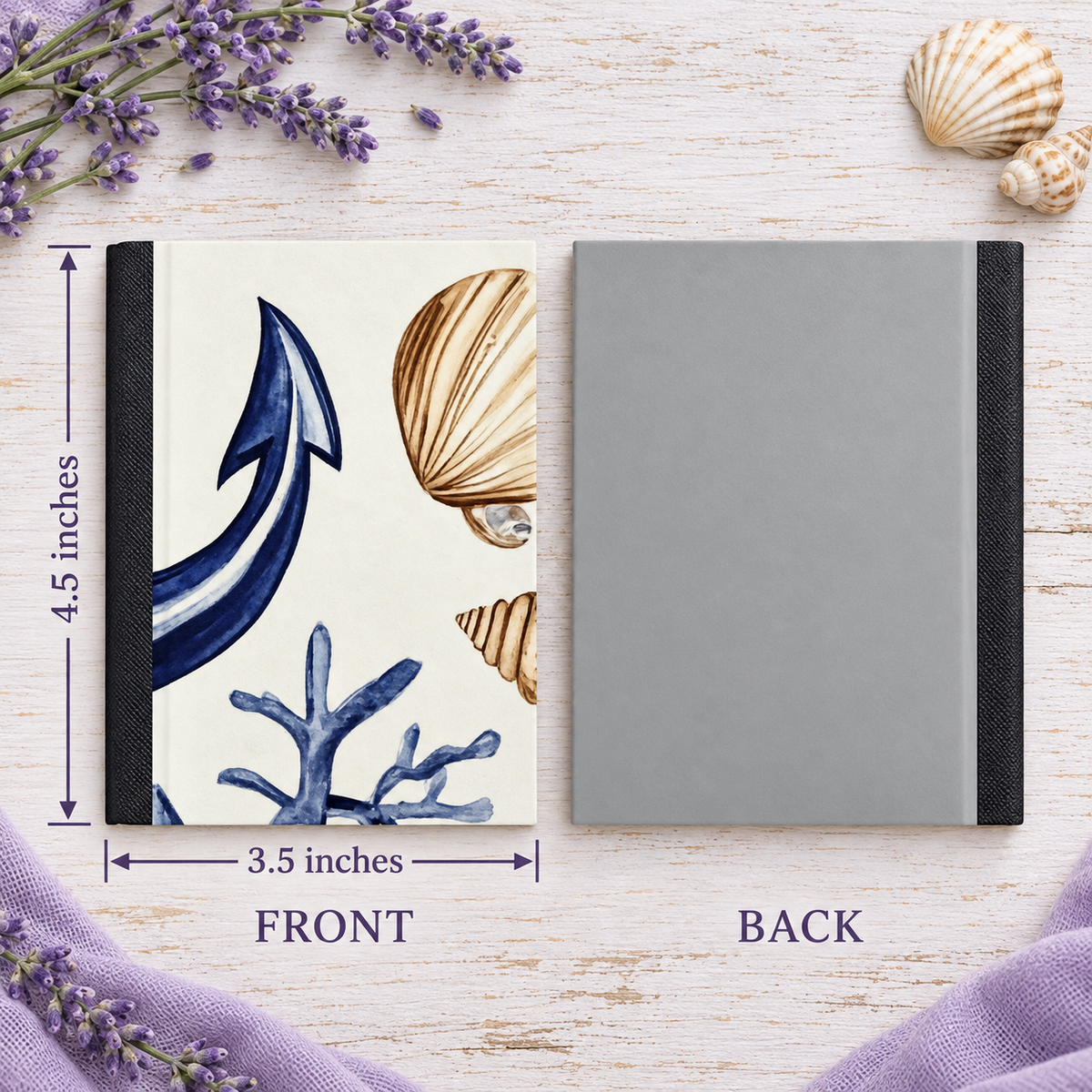 Decorative Vinyl Covered MINIATURE Composition Notebook Nautical Beach