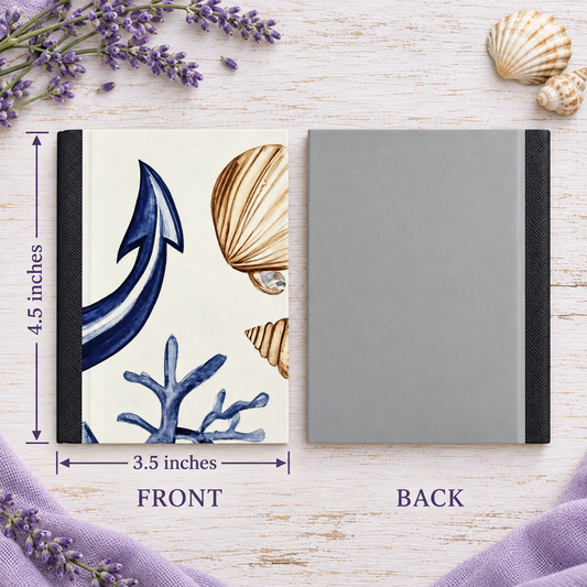 Decorative Vinyl Covered MINIATURE Composition Notebook Nautical Beach