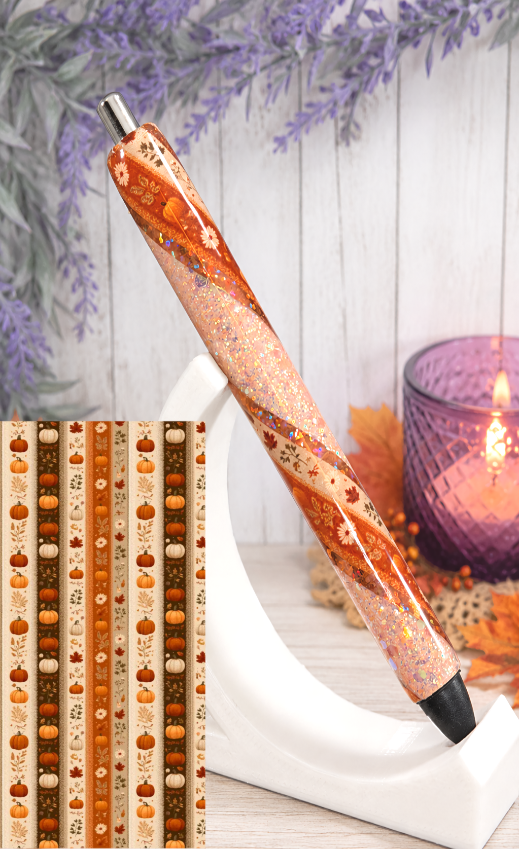 Handmade Fall Pumpkins Pattern pen with free refill
