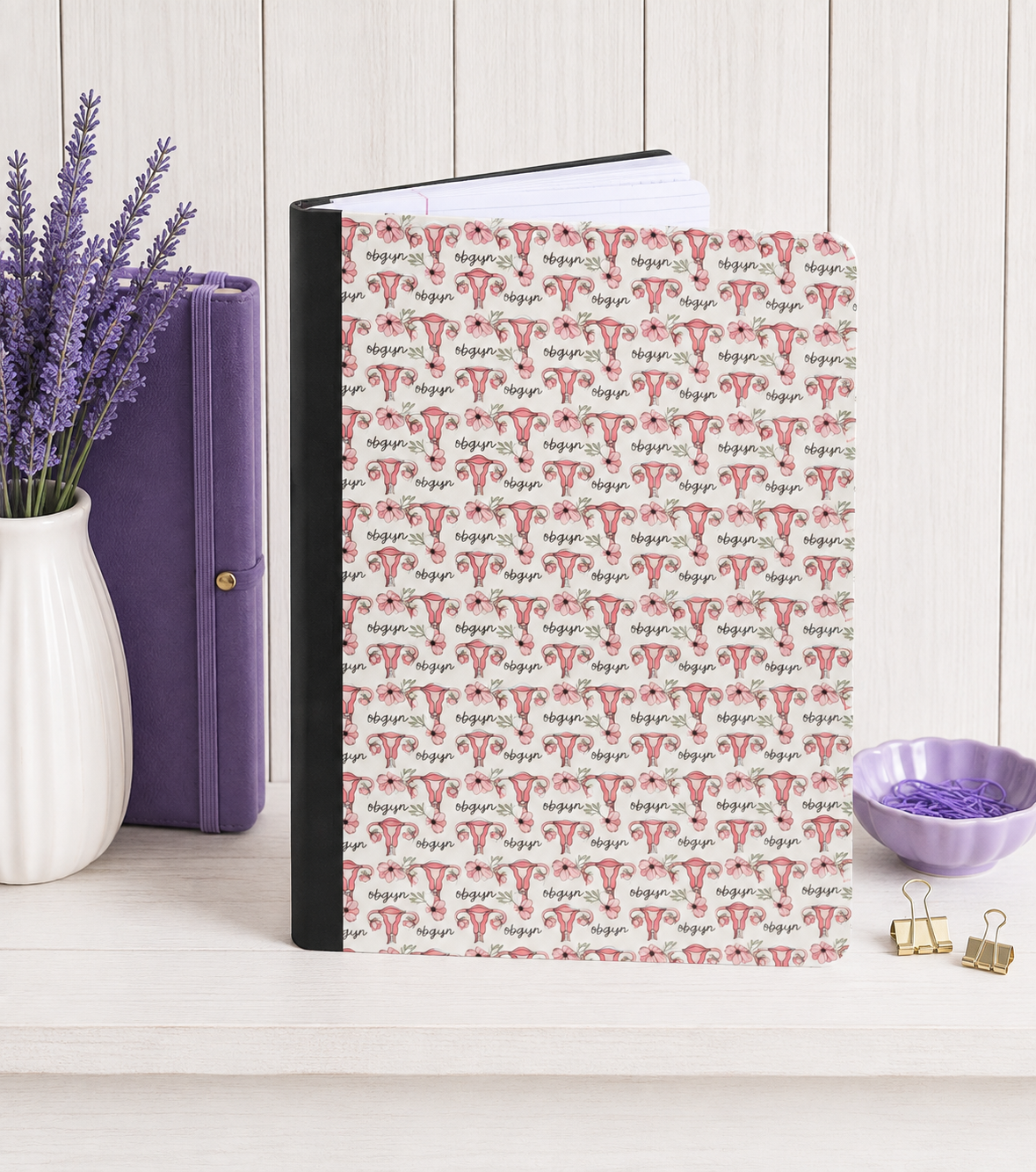 Decorative Vinyl Covered Composition Notebook OBGYN