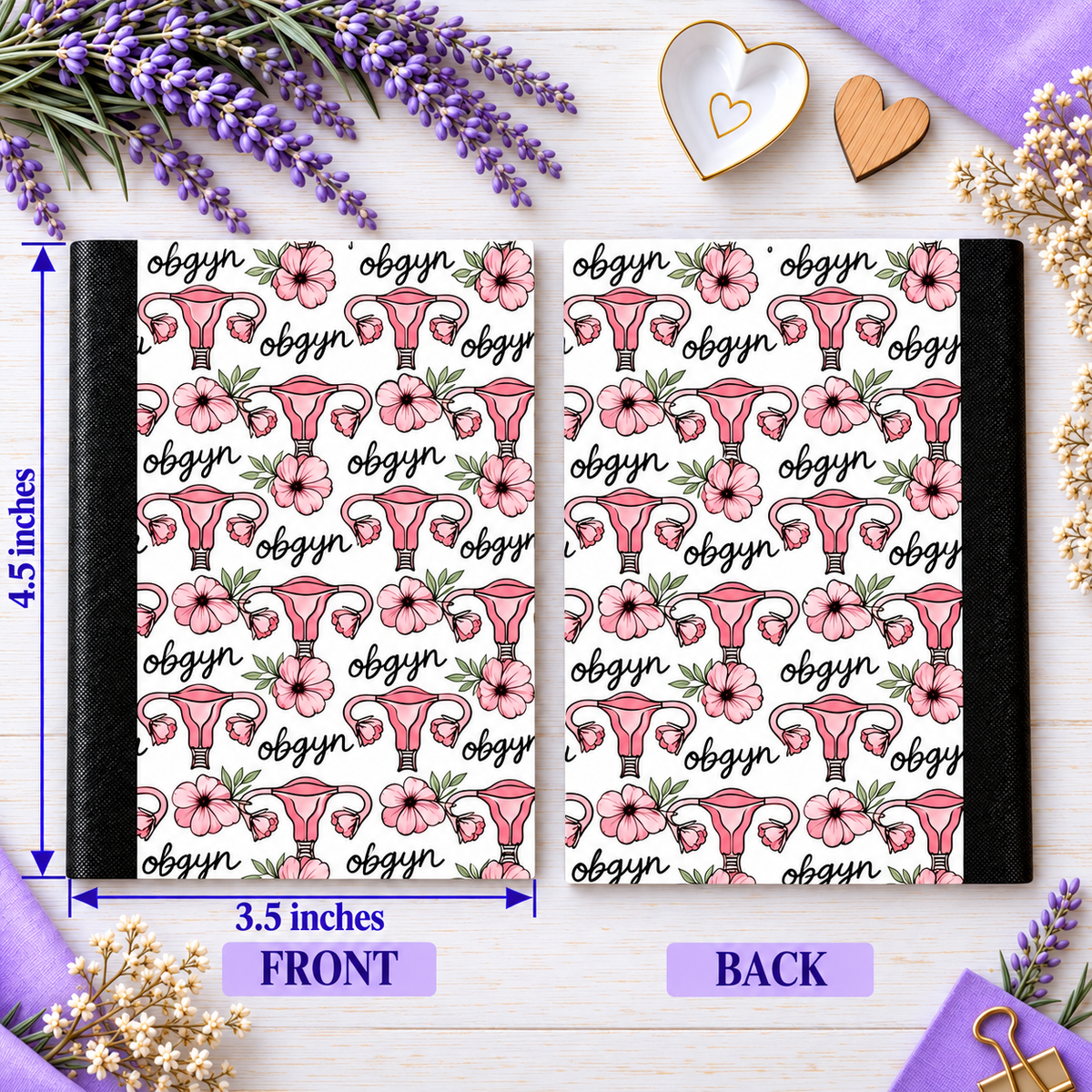 Decorative Vinyl Covered MINIATURE Composition Notebook OBGYN 2