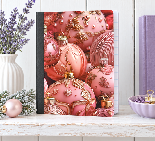 Decorative Vinyl Covered Composition Notebook Pink Ornaments
