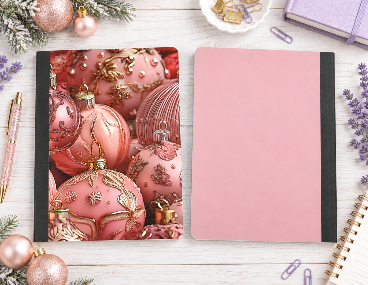 Decorative Vinyl Covered Composition Notebook Pink Ornaments