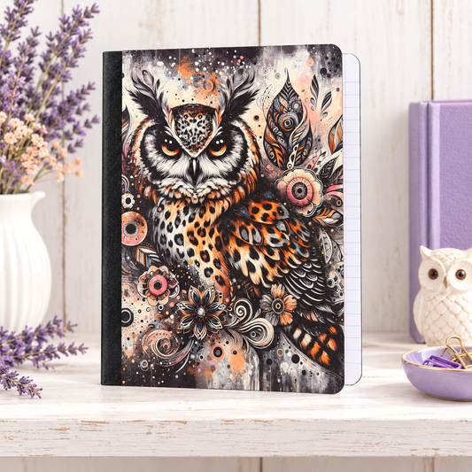 Decorative Vinyl Covered Composition Notebook Owl