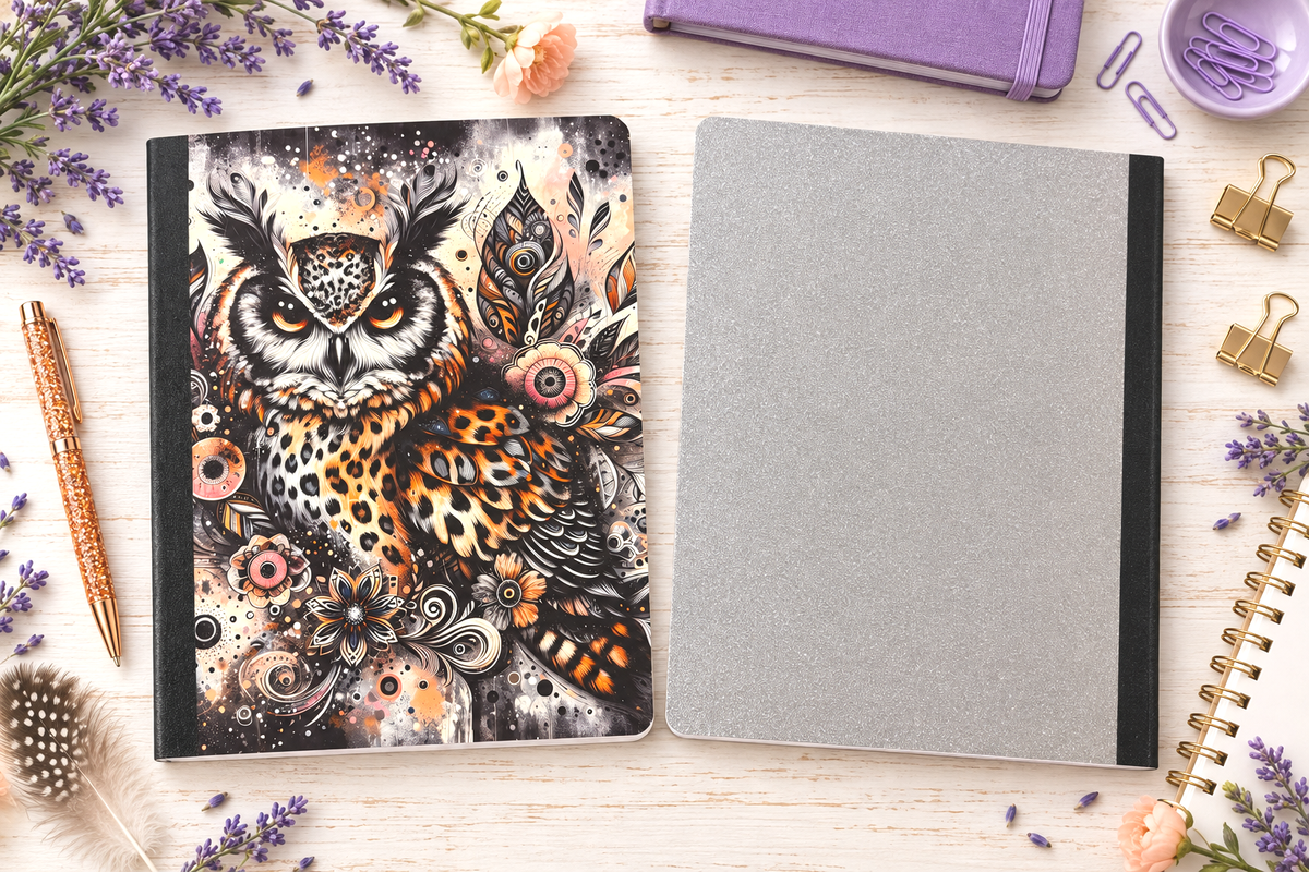 Decorative Vinyl Covered Composition Notebook Owl