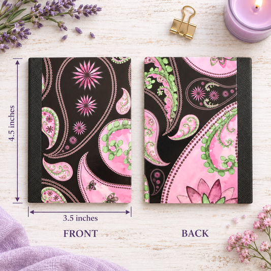 Decorative Vinyl Covered MINIATURE Composition Notebook Paisley