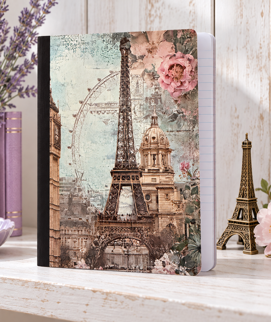 Decorative Vinyl Covered Composition Notebook Paris