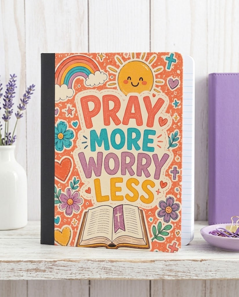 Decorative Vinyl Covered Composition Notebook Pray More