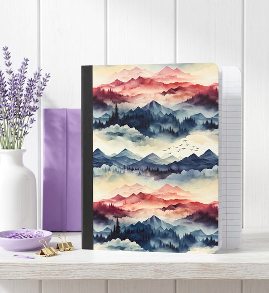 Decorative Vinyl Covered Composition Watercolor Mountains