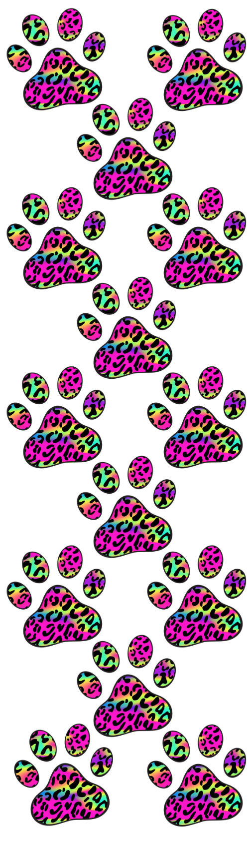 Handmade Rainbow Leopard Dog Paws glitter pen with free refill
