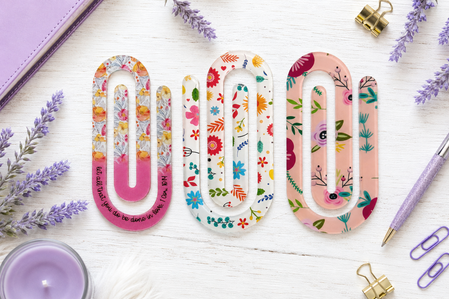 Jumbo Decorative Acrylic Paper Clip Christian