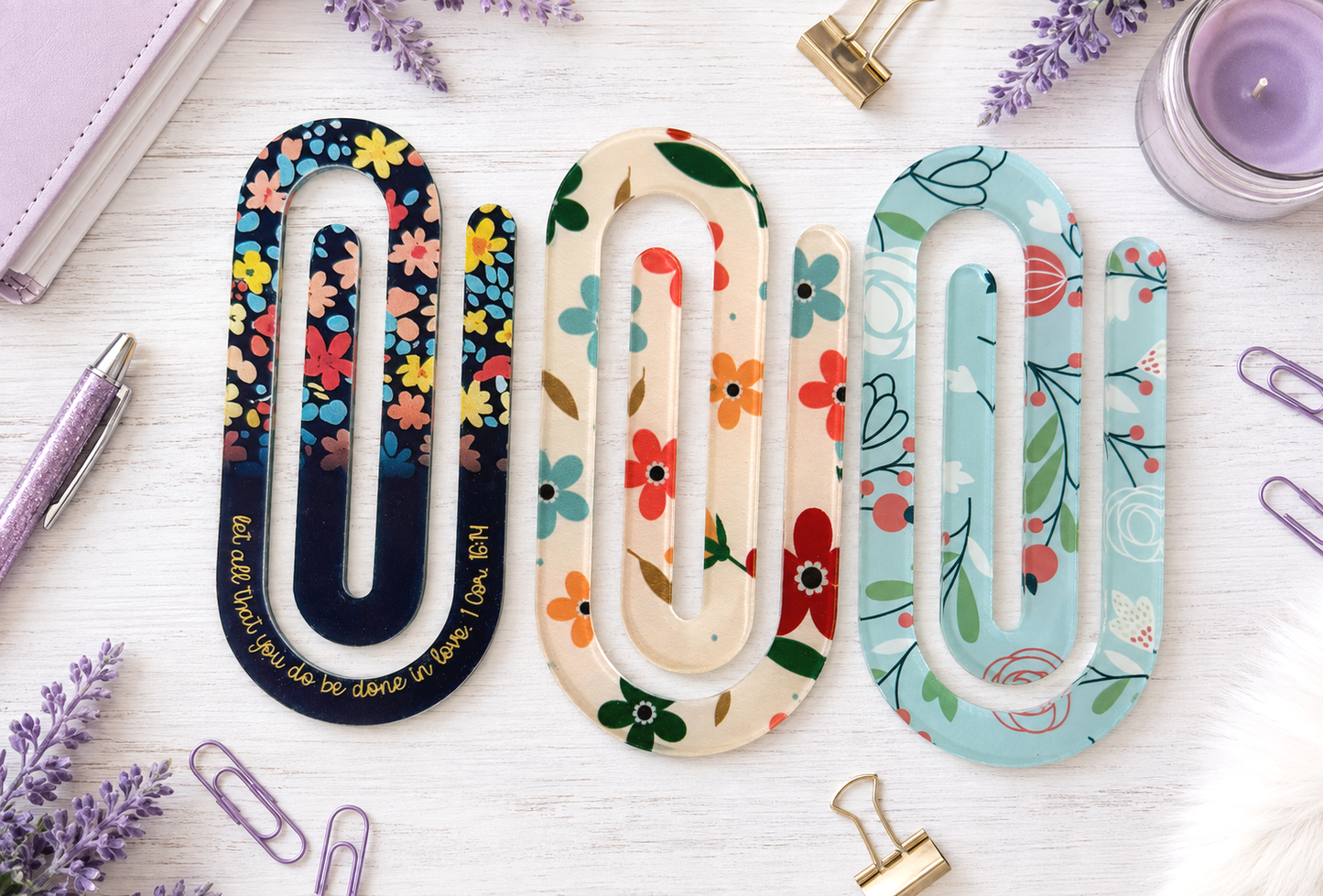 Jumbo Decorative Acrylic Paper Clip Christian 10
