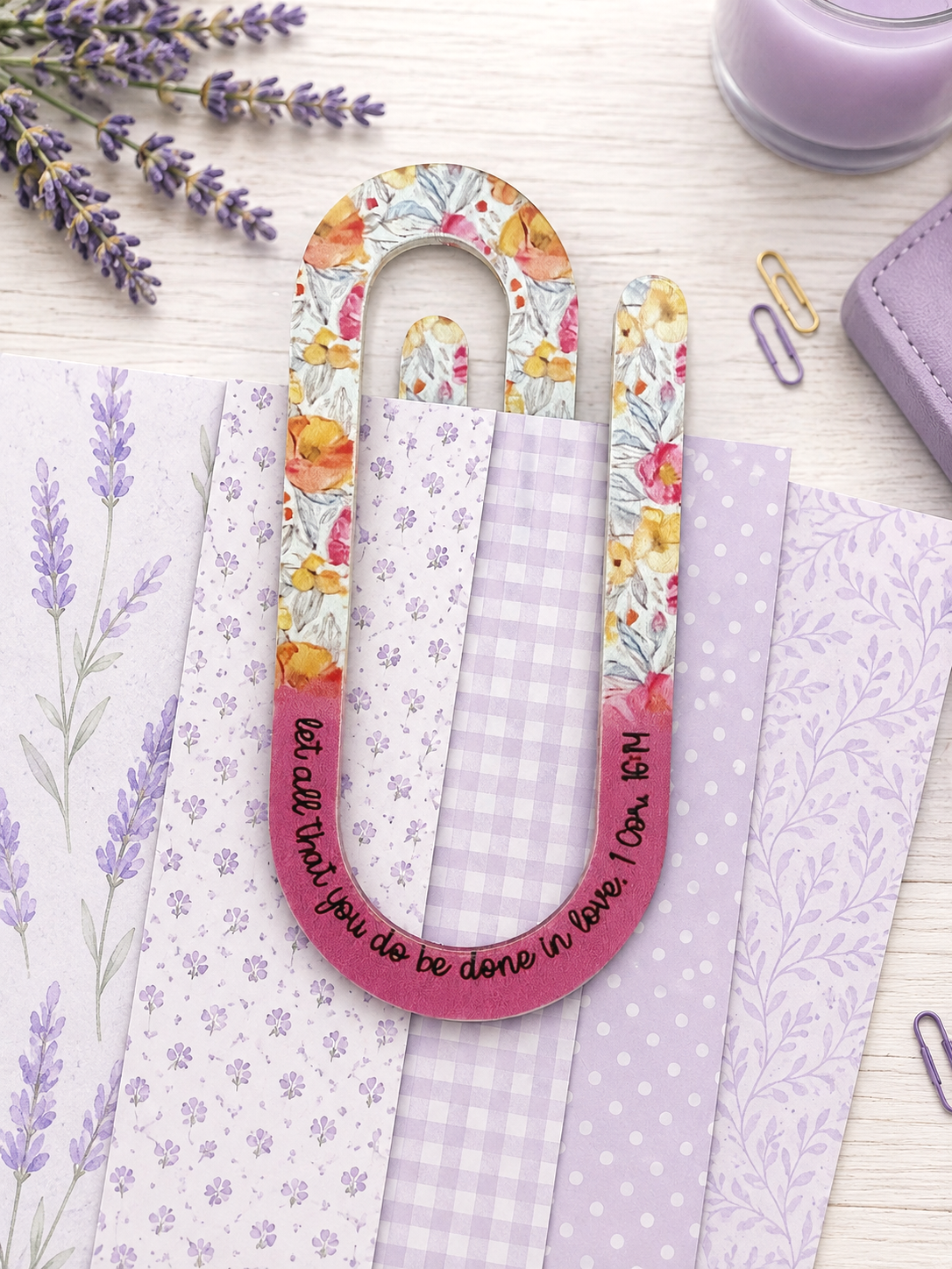 Jumbo Decorative Acrylic Paper Clip Christian