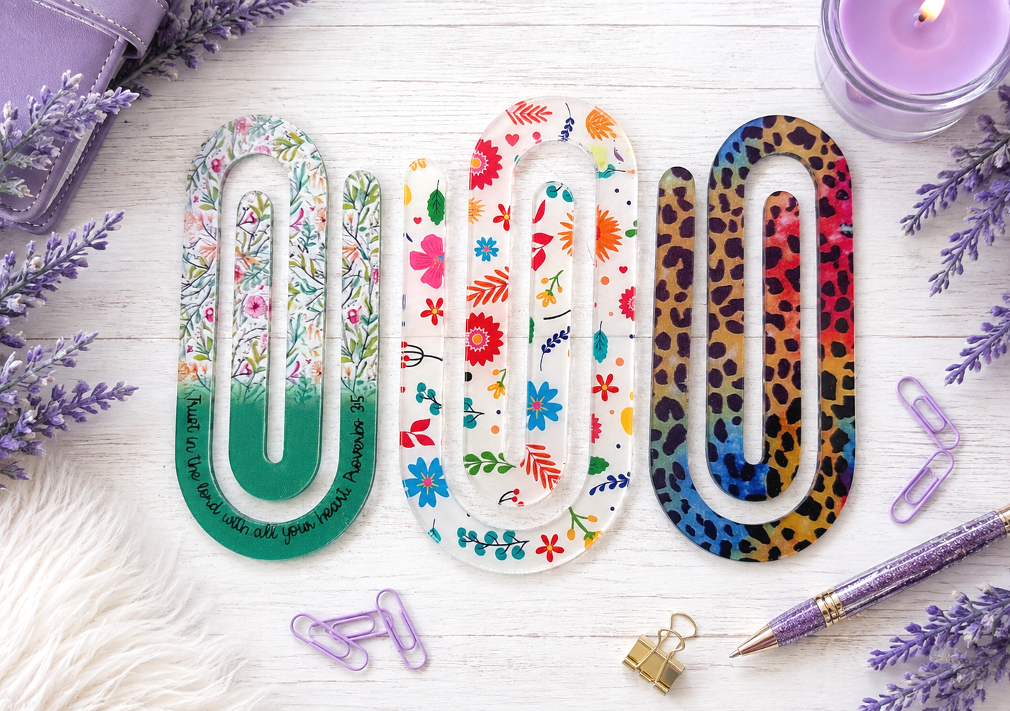 Jumbo Decorative Acrylic Paper Clip Christian 9