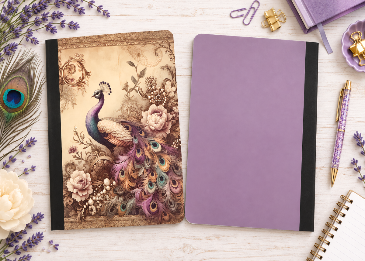 Decorative Vinyl Covered Composition Notebook Peacock