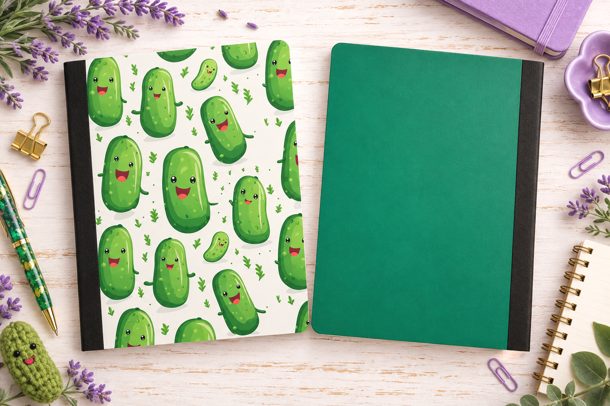 Decorative Vinyl Covered Composition Notebook Pickles