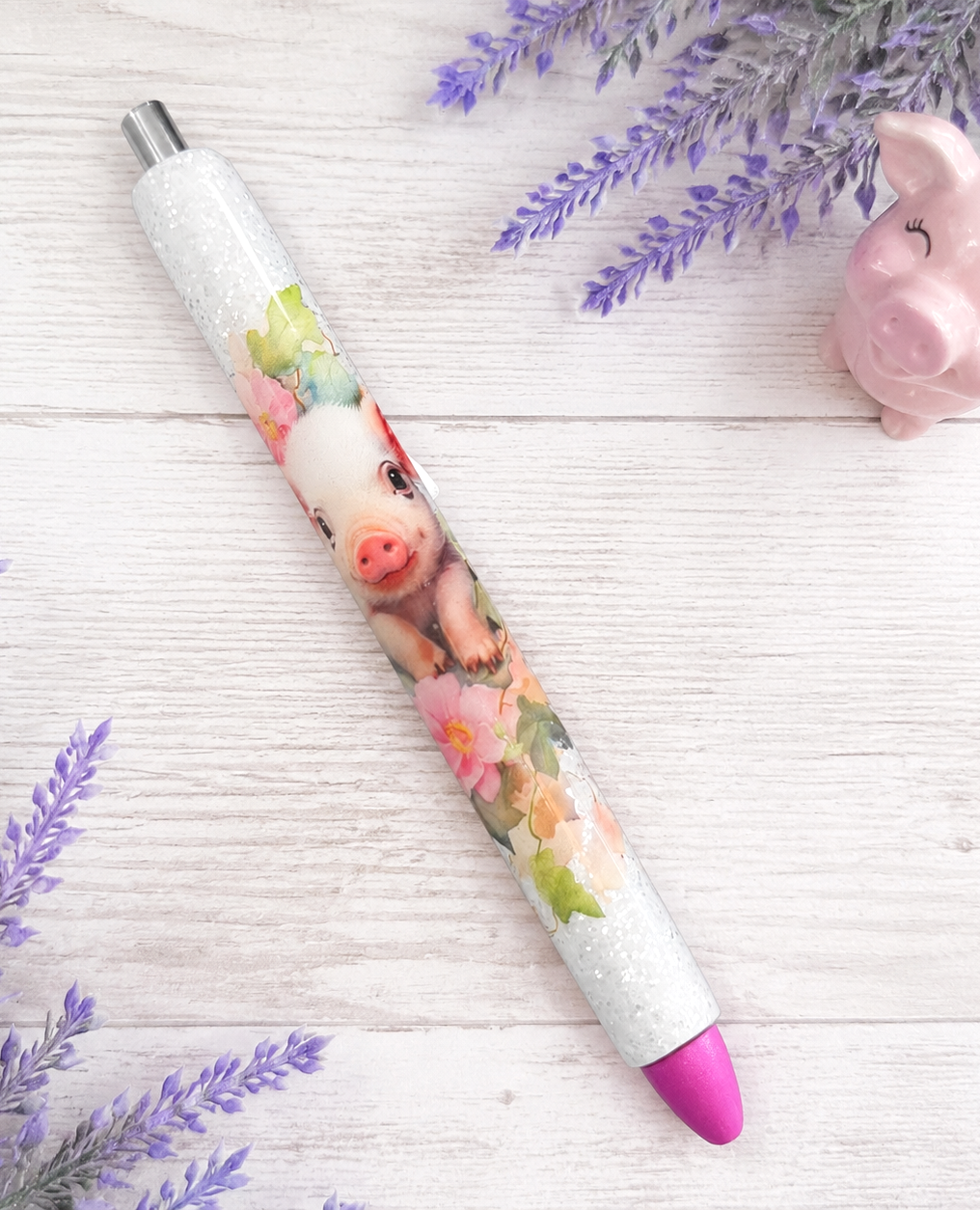 Handmade Cute Pig glitter pen with free refill
