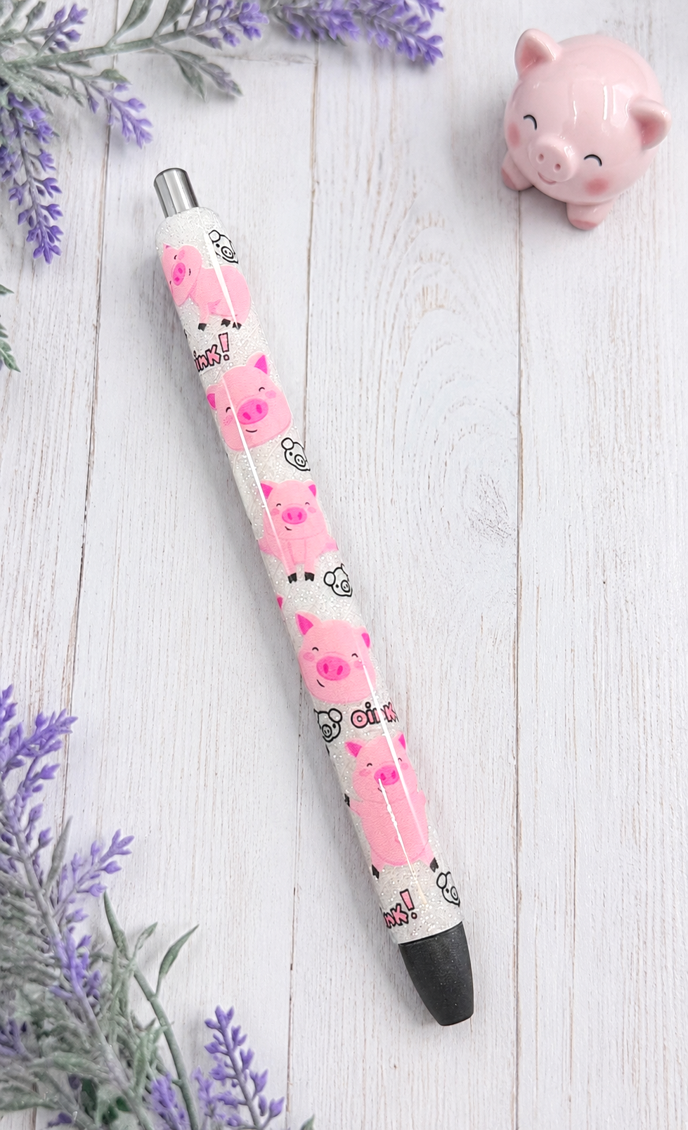 Handmade Cute Pigs glitter pen with free refill