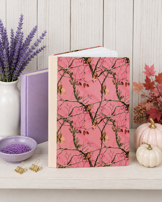 Decorative Vinyl Covered Composition Notebook Pink Camo