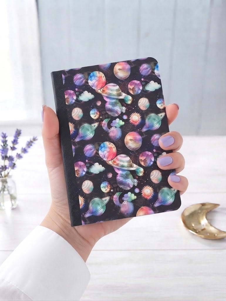 Decorative Vinyl Covered MINIATURE Composition Notebook Planets