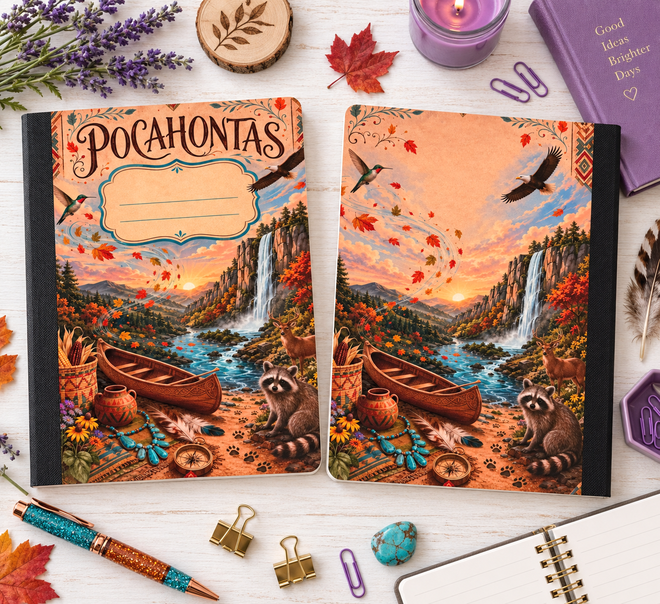 Decorative Vinyl Covered Composition Notebook Pocahontas