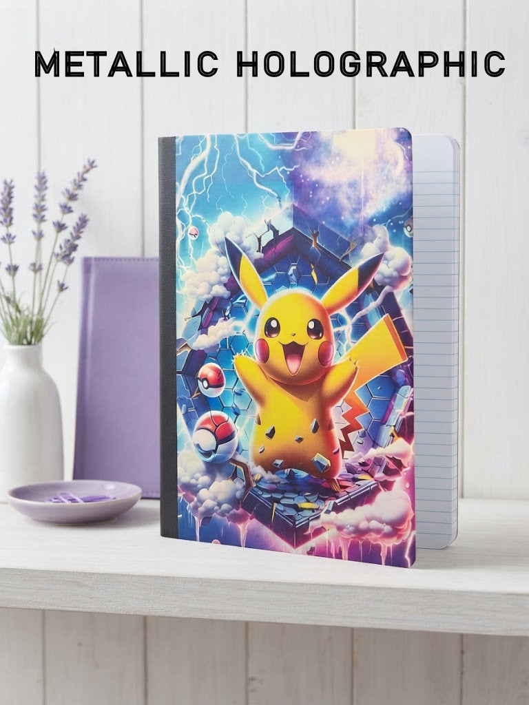 Decorative Vinyl Covered Composition Notebook Metallic Holographic Pokemon