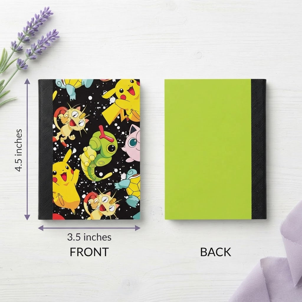 Decorative Vinyl Covered MINIATURE Composition Notebook Pokemon