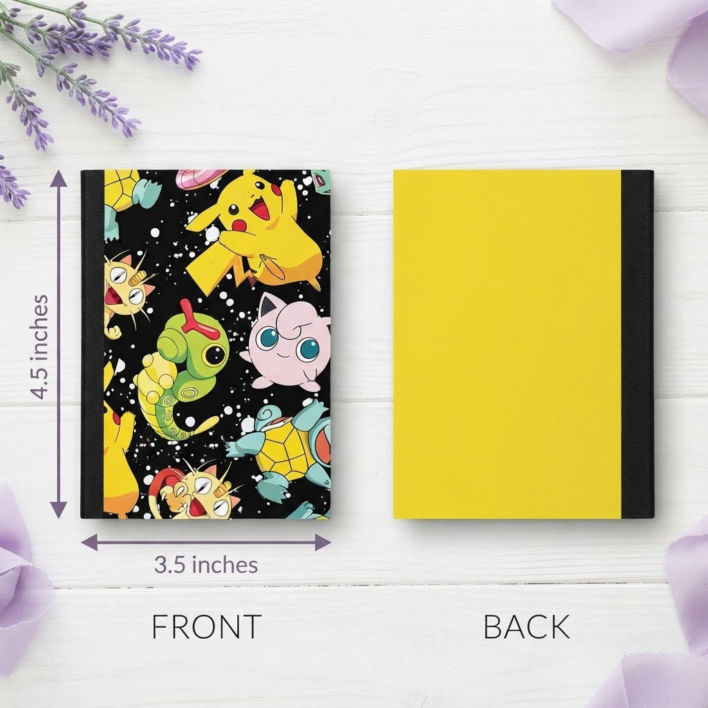 Decorative Vinyl Covered MINIATURE Composition Notebook Pokemon
