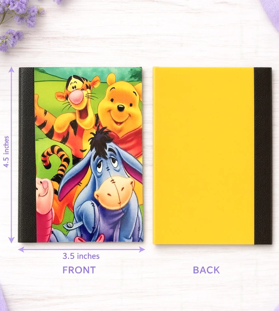 Decorative Vinyl Covered MINIATURE Composition Notebook Pooh and Friends