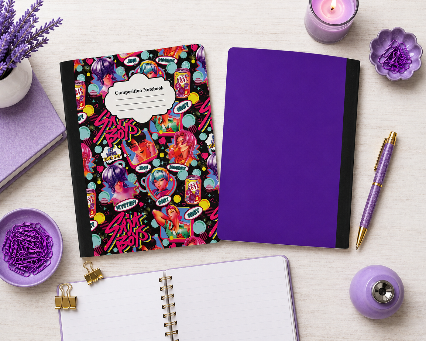 Decorative Vinyl Covered Composition Notebook K Pop 2
