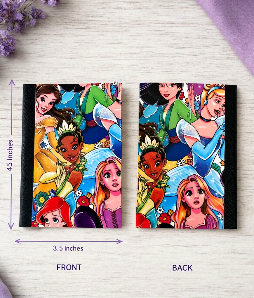 Decorative Vinyl Covered MINIATURE Composition Notebook Princess