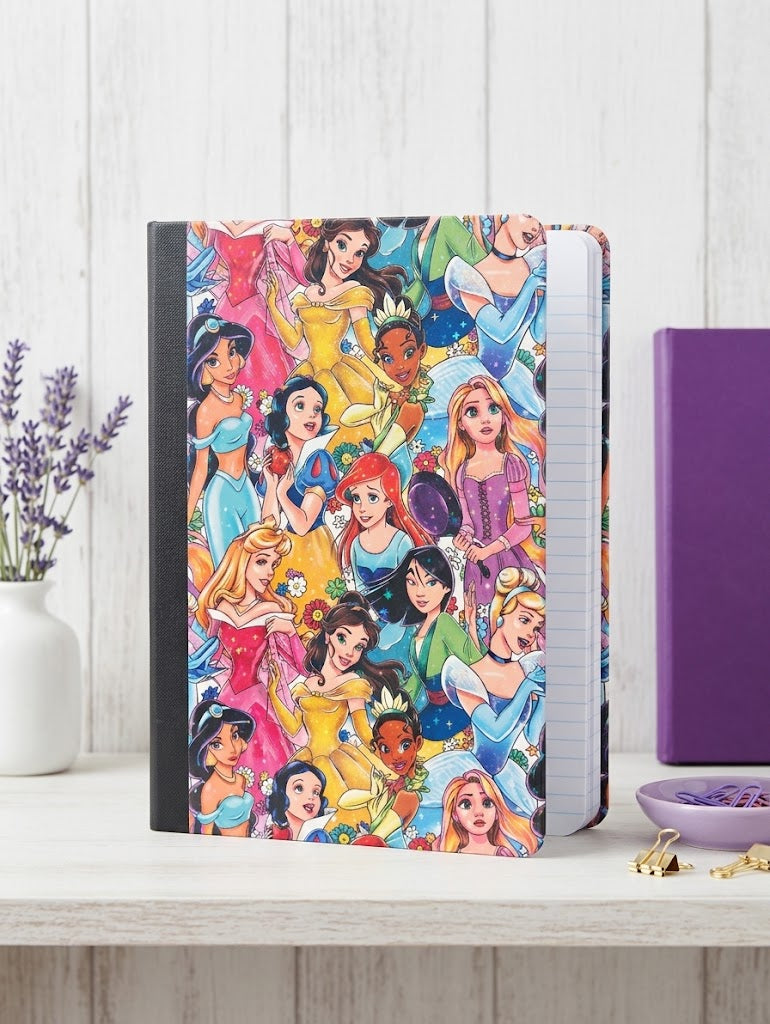 Decorative Vinyl Covered Composition Notebook Princesses Holographic