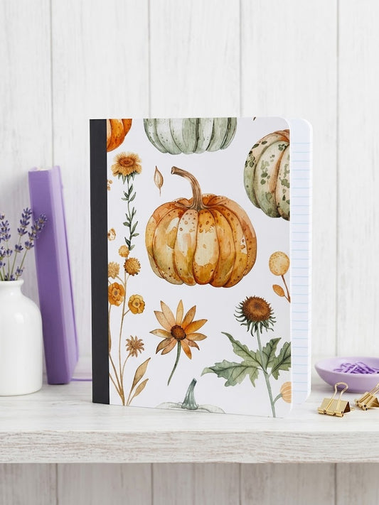 Decorative Vinyl Covered Composition Notebook Autumn Pumpkin