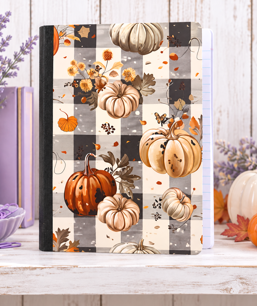Decorative Vinyl Covered Composition Notebook Fall Pumpkins