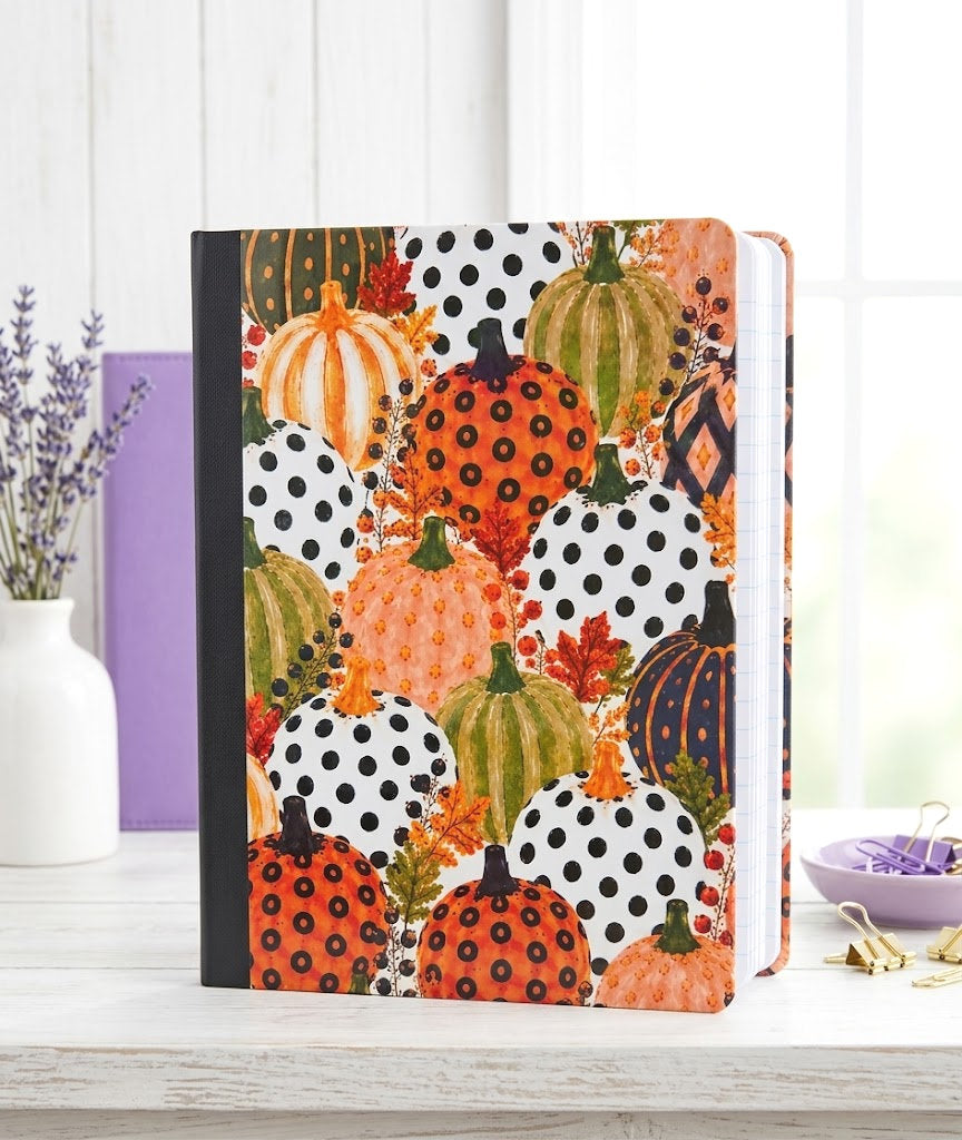 Decorative Vinyl Covered Composition Notebook Fall Pumpkins