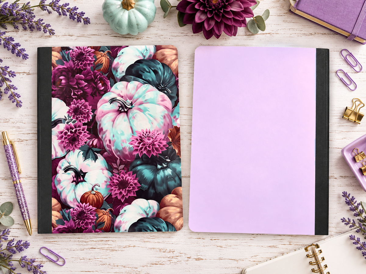 Decorative Vinyl Covered Composition Notebook Pumpkins