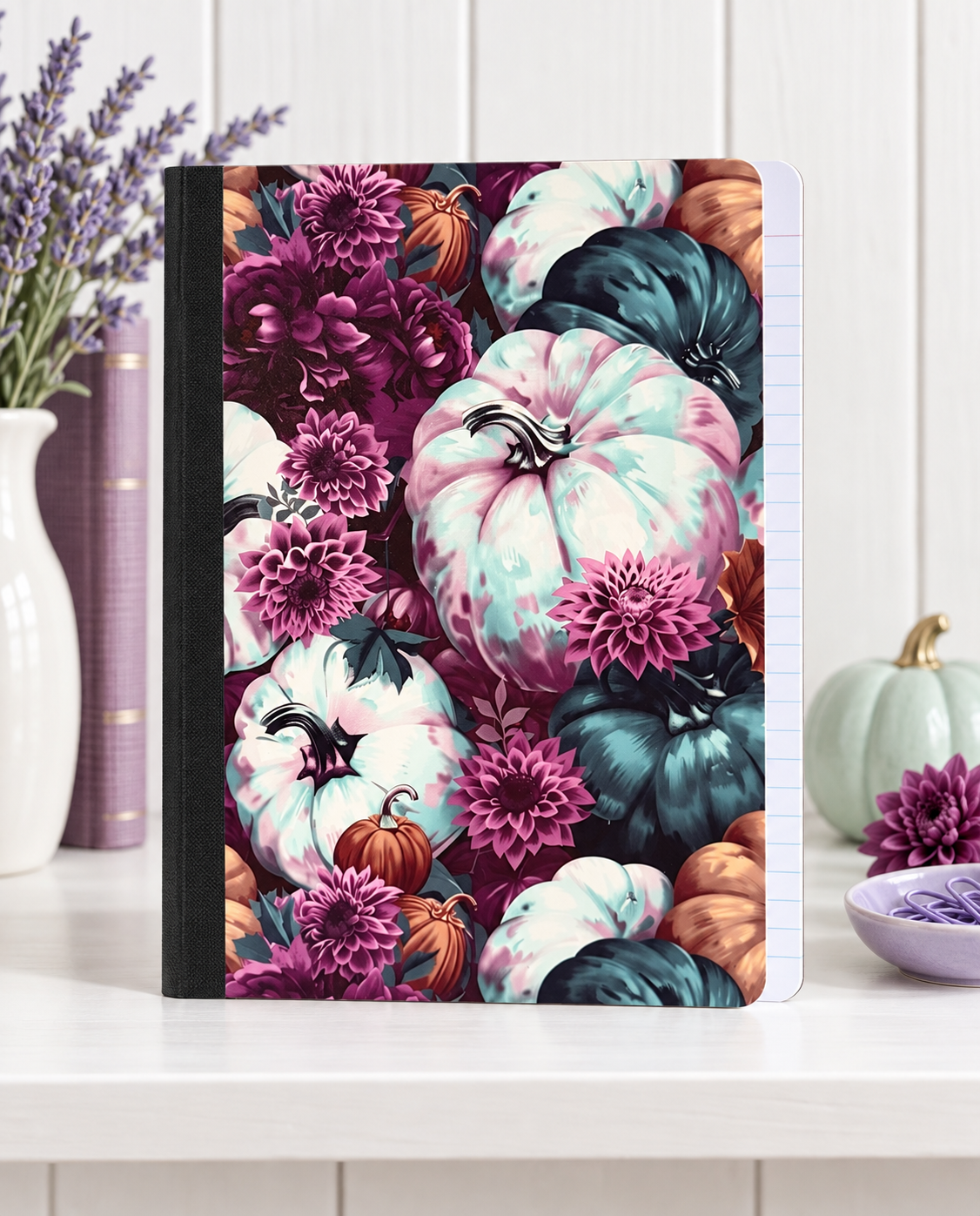 Decorative Vinyl Covered Composition Notebook Pumpkins
