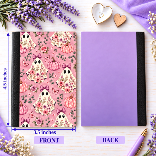 Decorative Vinyl Covered MINIATURE Composition Notebook Pretty Ghosts 2
