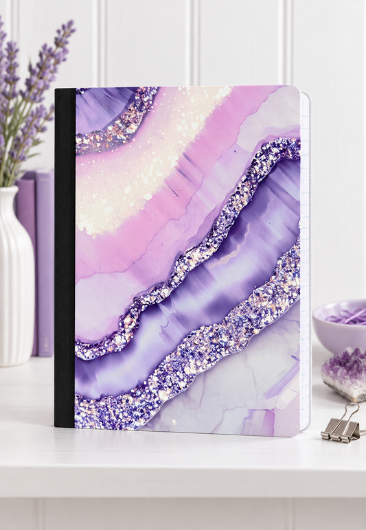 Decorative Vinyl Covered Composition Notebook Purple Geode