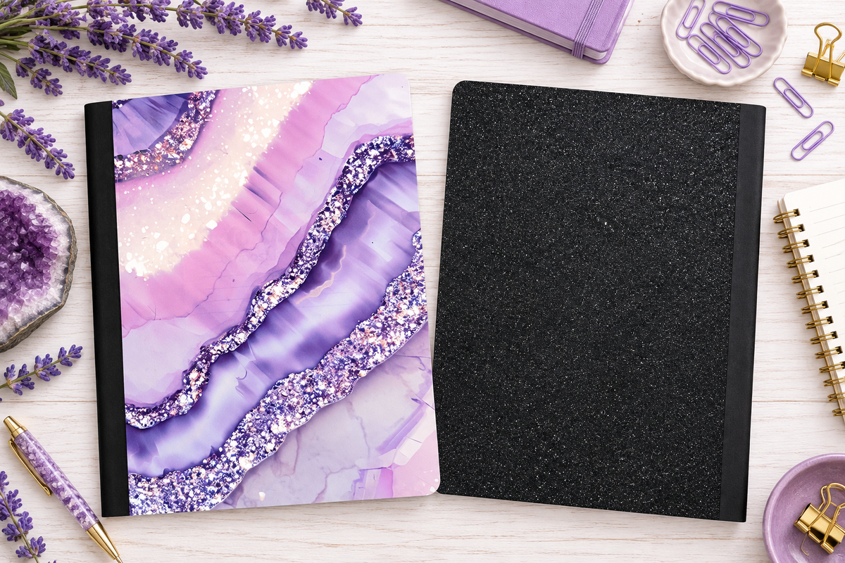 Decorative Vinyl Covered Composition Notebook Purple Geode