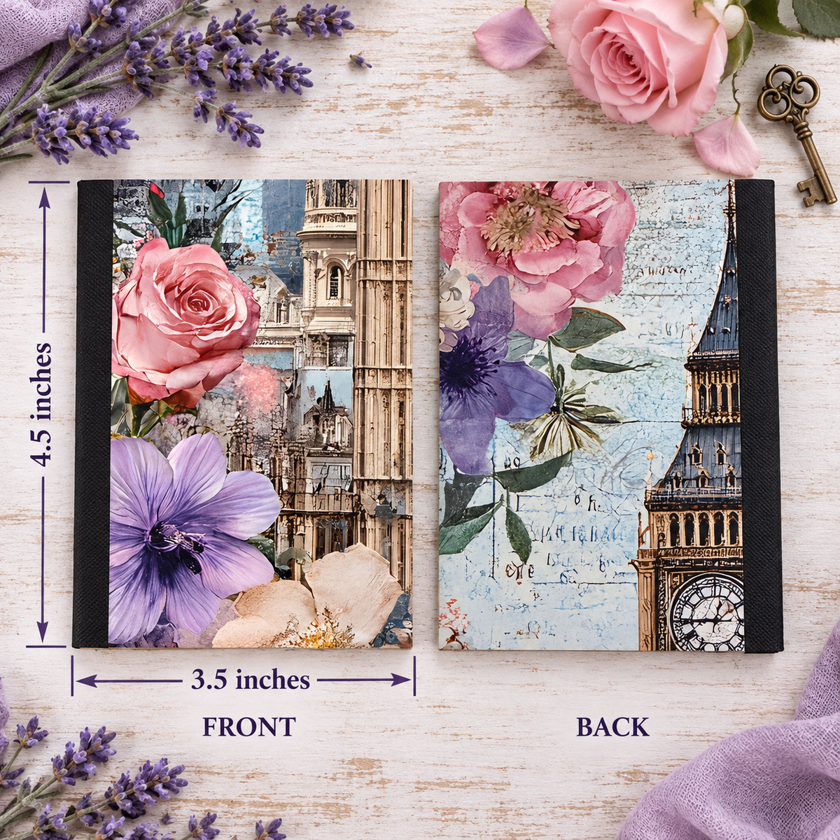 Decorative Vinyl Covered MINIATURE Composition Notebook Paris