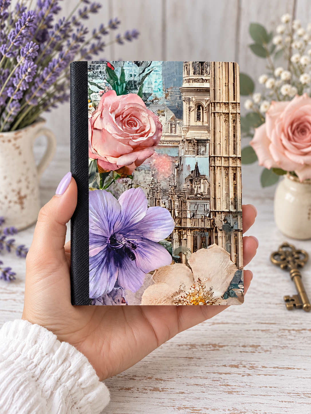Decorative Vinyl Covered MINIATURE Composition Notebook Paris