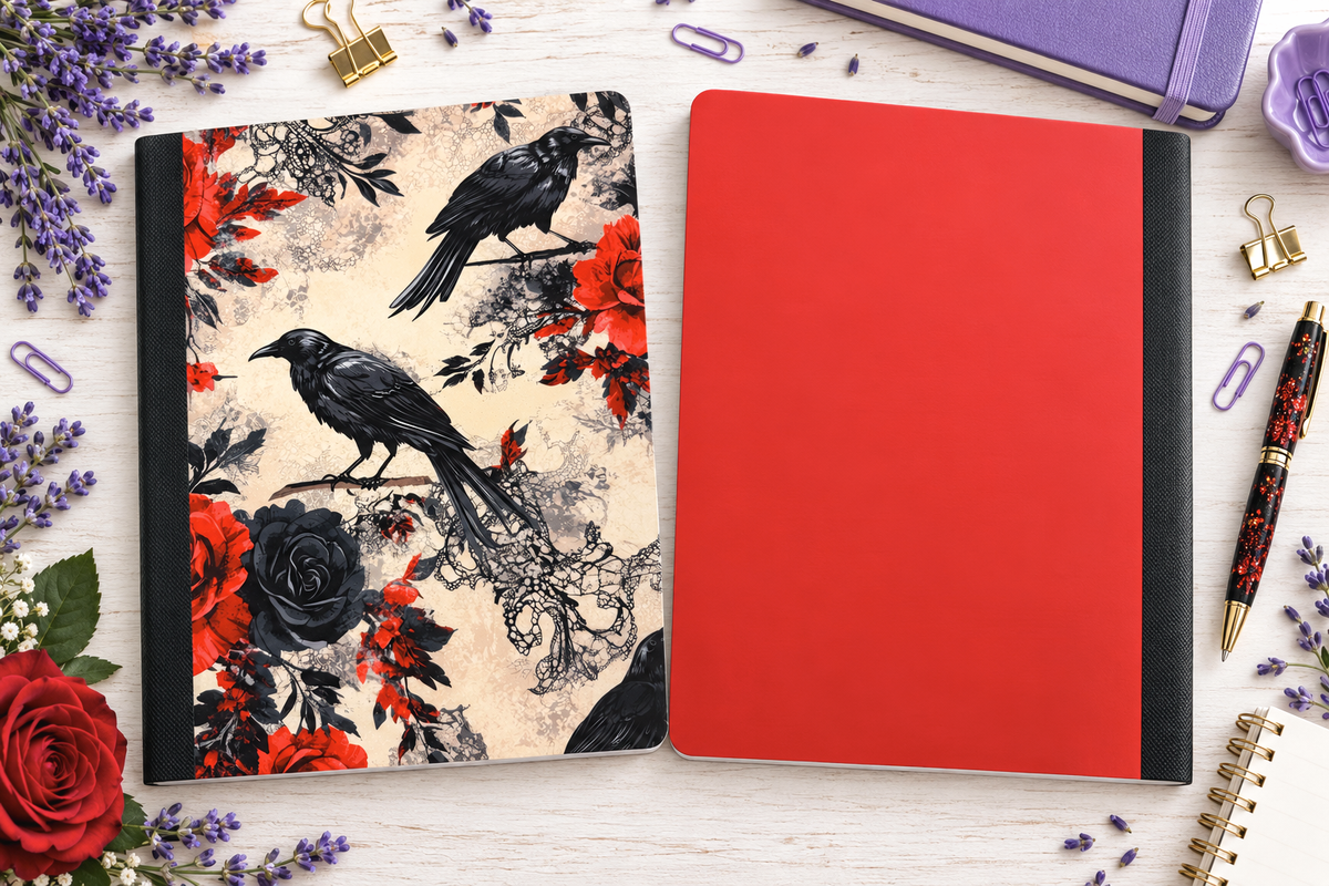 Decorative Vinyl Covered Composition Notebook Ravens