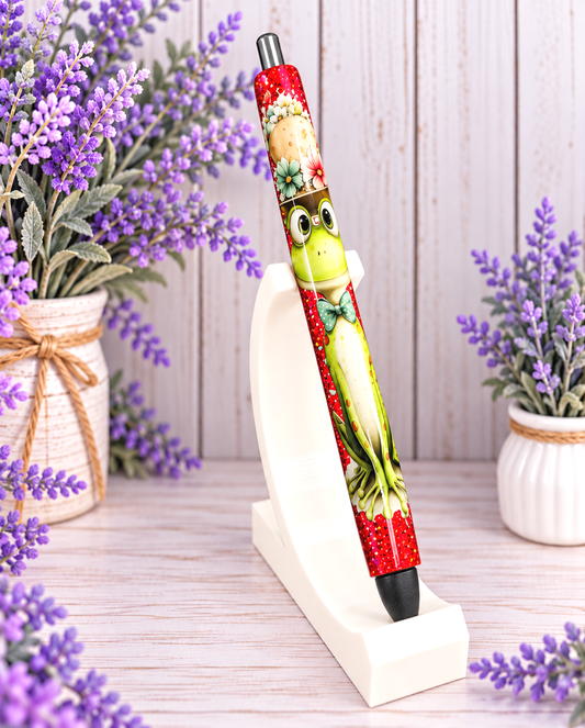 Handmade Frog glitter pen with free refill 10